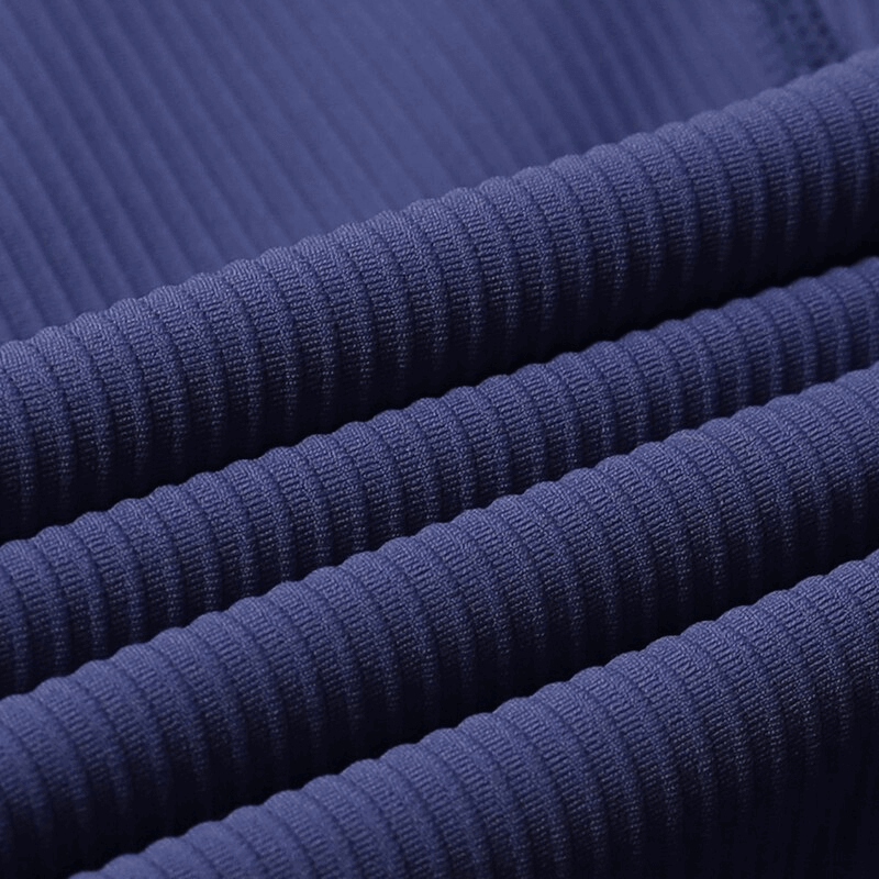Close-up of ribbed navy fabric for Stylish Elastic Short Women's Shorts
